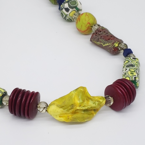 Handmade Polymer Clay Beaded Necklace - Picture 11 of 11